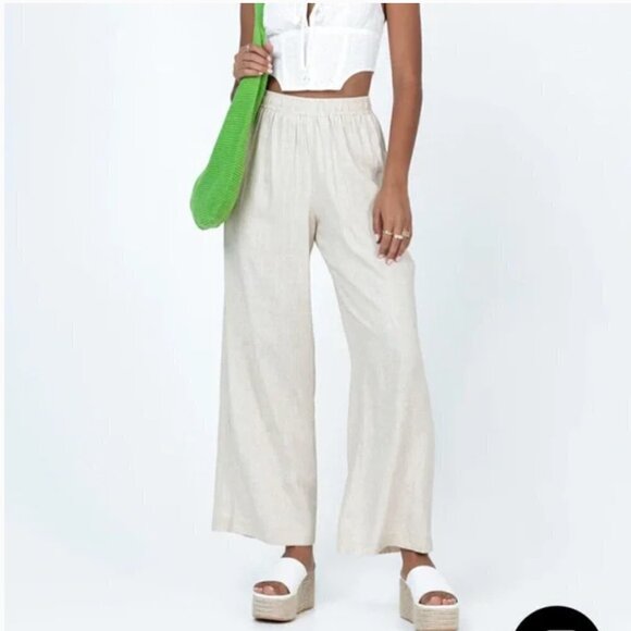 Princess Polly Linen Trouser Pants Lagenlook European‎ Summer Size 12 - Picture 1 of 6